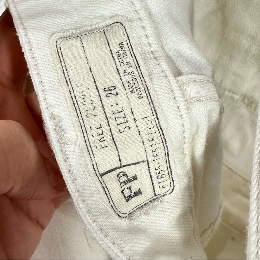 free people white denim skinny overalls size 26 - Picture 5 of 9